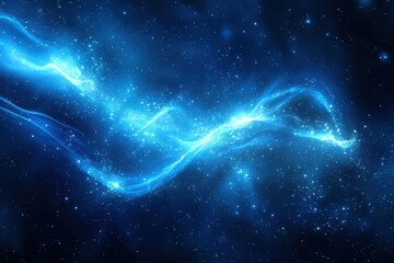 Wall Mural - A blue galaxy with a blue wave in the middle