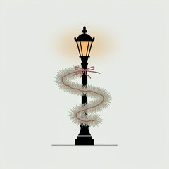 Wall Mural - illustration of a light pole is inspired for Christmas