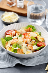 Wall Mural - Classic Italian Caesar Salad with Shrimp