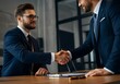 © MMS - Businessmen Shaking Hands for Partnership, Merger, and Investment Success