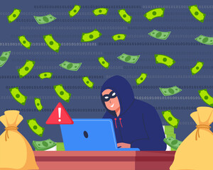 hacker theft hacking computer to stealing money personal data credit card information phishing and o
