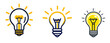 © Sunday Cat Studio - Set of light bulbs in various designs, symbolizing innovation and bright ideas. transparent background.
