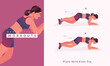 © DESIGNSTUNN. - Plank With Knee Dip exercise, Woman workout fitness, aerobic and exercises.
