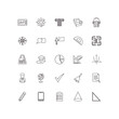 © Design_Farm - fully editable outline icon collection from education concept. thin line icons set such as cardiology tool, atomic orbitals, bag of books, cone geometrical, right triangle,