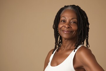 Canvas Print - A woman with dreadlocks is smiling and posing for a picture