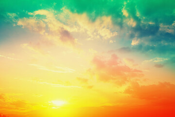 Wall Mural - colorful cloudy sky at sunset. gradient color. sky texture, abstract nature background