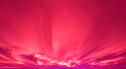 Wall Mural - beautiful purple pink magenta cloudy sky at sunset. sky texture, abstract nature background