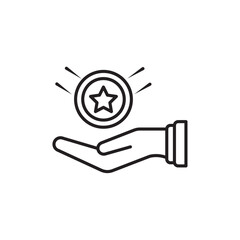 Earn point icon Isolated flat vector in outline