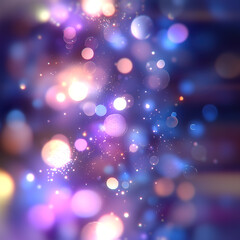 Aufkleber - An abstract composition with soft, glowing bokeh circles chaotically scattered in the background. Warm pinks and oranges flow seamlessly into cool blues and purples, creating depth and a sense of magi