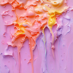 Fototapete - A composition in pink and orange that resembles molten plastic, with undulating curves that add depth and volume