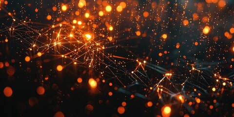 Fototapete - A network with various nodes and connections, highlighting the structure of network topology
