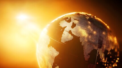 Wall Mural - golden globe technological background
