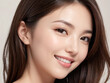 © daiji-Stock - Elegant Portrait of a Smiling Woman with Radiant Skin