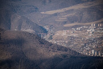 Wall Mural - aerial view of a village