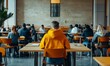 © Murda - Student in yellow hoodie sits among classmates.