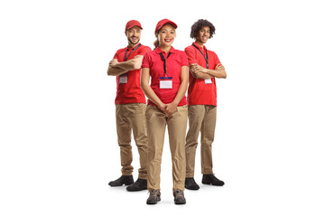 Canvas Print - Team of store assistants posing