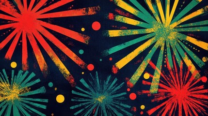 Wall Mural - Dynamic wallpaper with bold patterns and glowing effects on a vivid background