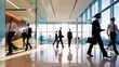 © MatStudio - abstract motion blur image of business people crowd walking in city downtown. Dramatic color tone