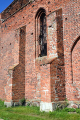 Wall Mural - Fragment of the wall of the Church of St. Jacob (1360-1380). Znamensk, Kaliningrad Region