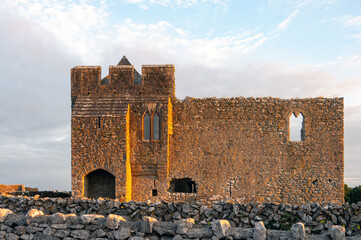 Wall Mural - A castle with a large tower and a small window