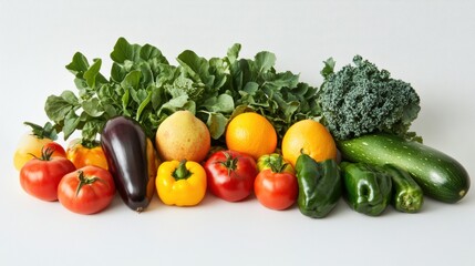 Poster - A vibrant collection of fresh fruits and vegetables showcases colorful tomatoes, peppers, and leafy greens, promoting nutritious eating habits. Generative AI