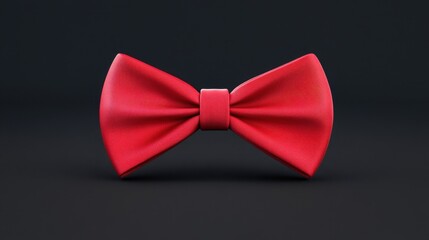 Elegant Red Bow Tie on a Dark Background, Perfect for Formal Wear, Events, Dressy Occasions, and Fashion Accessories in Modern Design