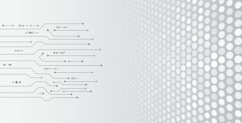 Poster - Cyber connection on the white background. Hi-tech communication design. Electronic vector illustration. Abstract modern digital science technology futuristic circuit board.