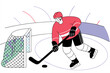 © Natallia - Ice hockey game vector illustration. Ice sports equipment, professional hockey club.