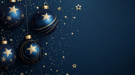 blue navy Christmas background with babbles