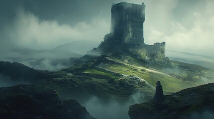 Wall Mural - as the fog thickens the moors become a maze of twisting paths and eerie landmarks making it impossib