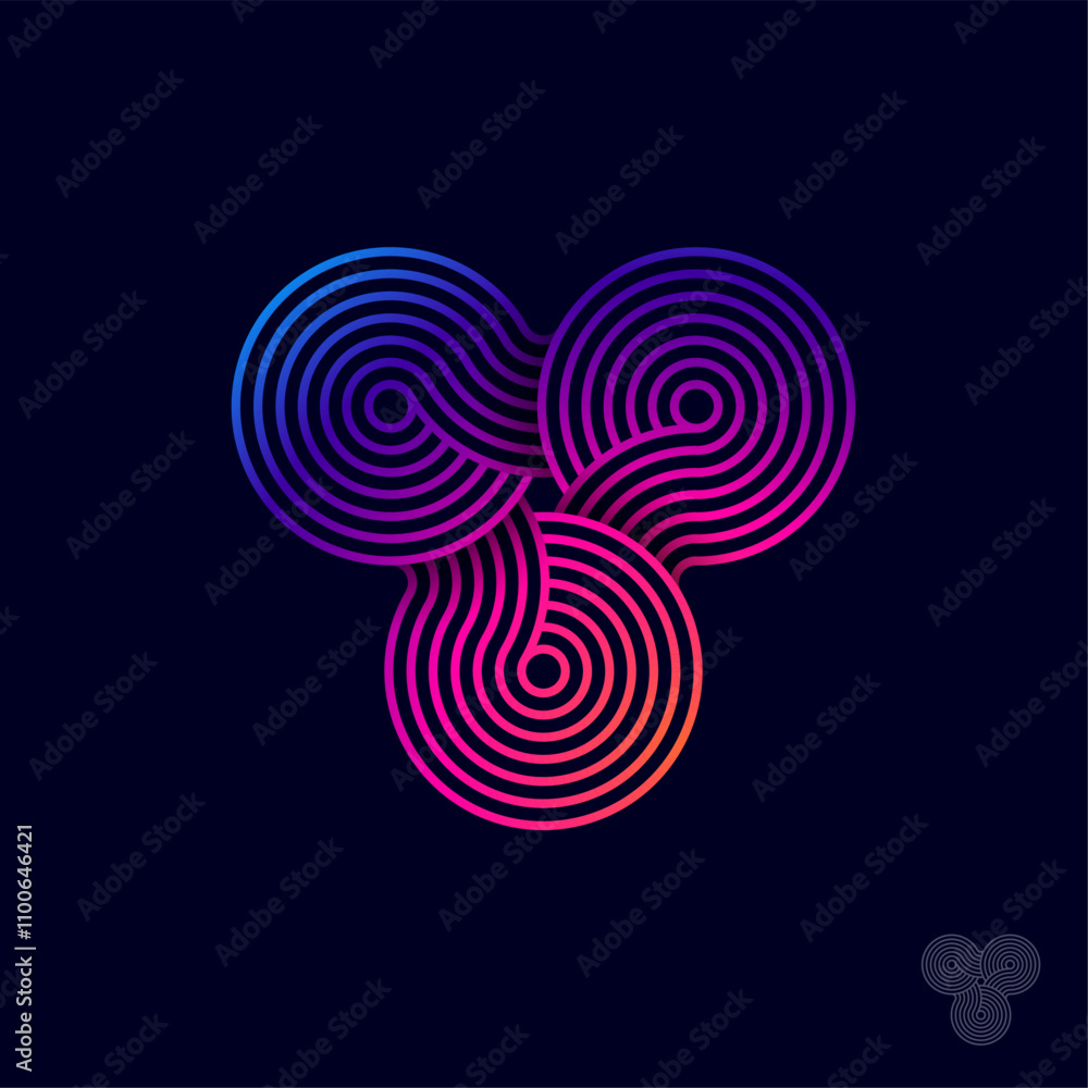 Triskelion emblem. Geometric ornament. The continuous pattern consists ...