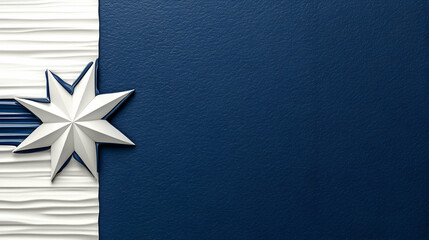 Wall Mural - Textured Blue Background with Decorative Star Accent Element