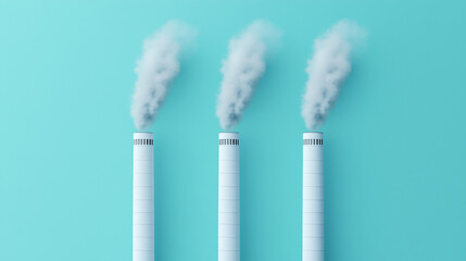 Poster - High quality image of industrial chimneys emitting smoke