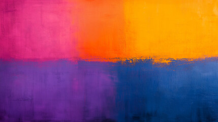 Fototapete - Vibrant abstract painting with bold colors of pink, orange, and blue