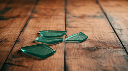 Poster - sound of glass breaking echoed from dimly lit room, revealing shards