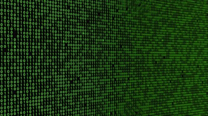 Wall Mural - digital encryption cyber stripes binary code hacker attack data breach matrix. big data with encrypt
