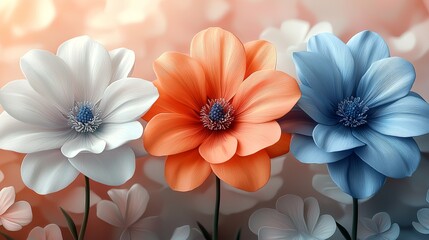 Wall Mural - cute pastel flower background. flower wallpaper
