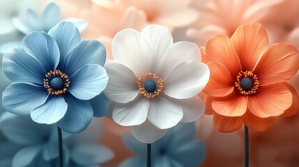 Wall Mural - cute pastel flower background. flower wallpaper