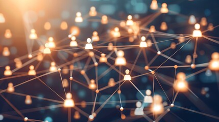 Wall Mural - visual representation of a global network, showing interconnected individuals in a digital world. sy