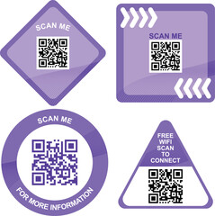 qr sticker wifi, menu, information