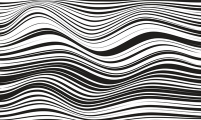 Poster - abstract simple black tweak wave line pattern can be used background.