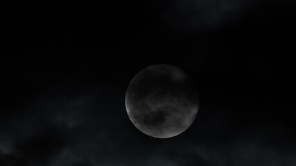 Wall Mural - Stunning 4K video of a full moon filmed at night with telephoto lens.