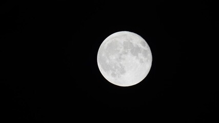 Wall Mural - Stunning 4K video of a full moon filmed at night with telephoto lens.