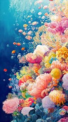 Sticker - Vibrant Coral Reef Underwater Scene