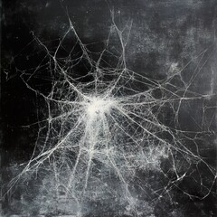 Sticker - intricate spiderweb: a black and white masterpiece