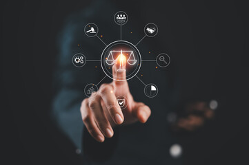 ai ethics or ai law concept. developing ai codes of ethics. regulation, standard, compliance, busine