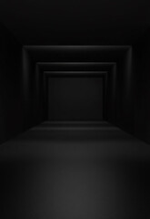 Wall Mural - minimalist black rectangular object on a dark surface with a matching background the black backgroun