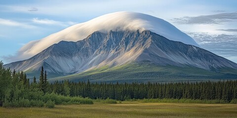 Fading clouds Shrouded mountain top Time-lapse of clo