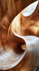 Poster - Abstract Wooden Architecture: Intricate Curves and Organic Forms