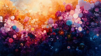Wall Mural - cosmic dreamscape: vibrant abstract painting